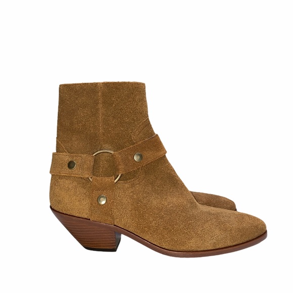 Saint Laurent Shoes - Saint Laurent West Harness Brown Suede Boots 8
